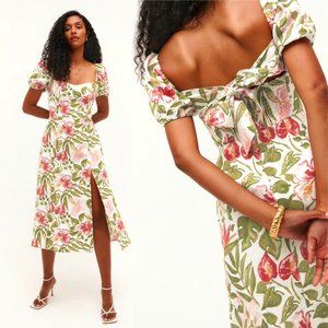 REFORMATION Denver Linen Dress in Kauai Size 0 *PRE-OWNED*